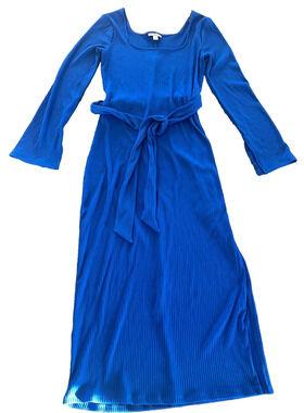 Maxi Dress W SM Royal Blue w/ Tie,  Bar III Ribbed Knit Pre-Owned